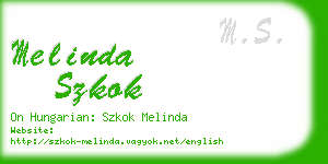 melinda szkok business card